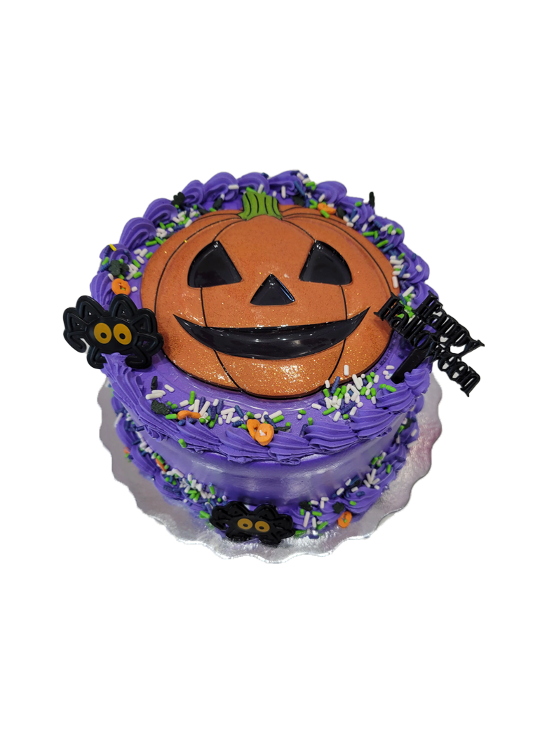 Purple Pumpkin Halloween Cake