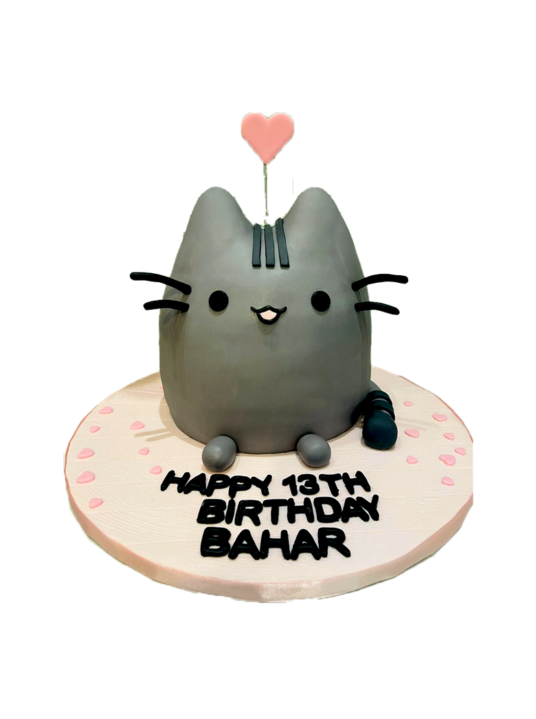 Pusheen Molded Fondant Cake