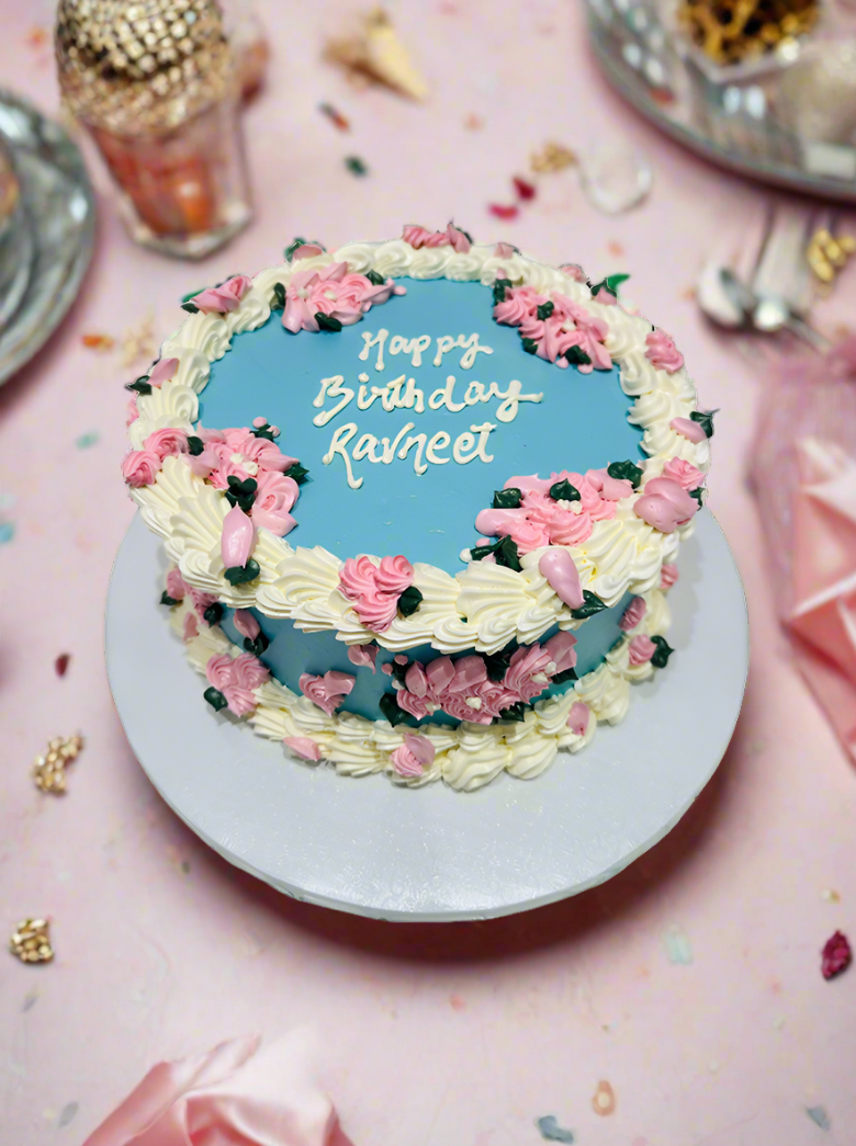 Ravneet Flower Birthday Cake