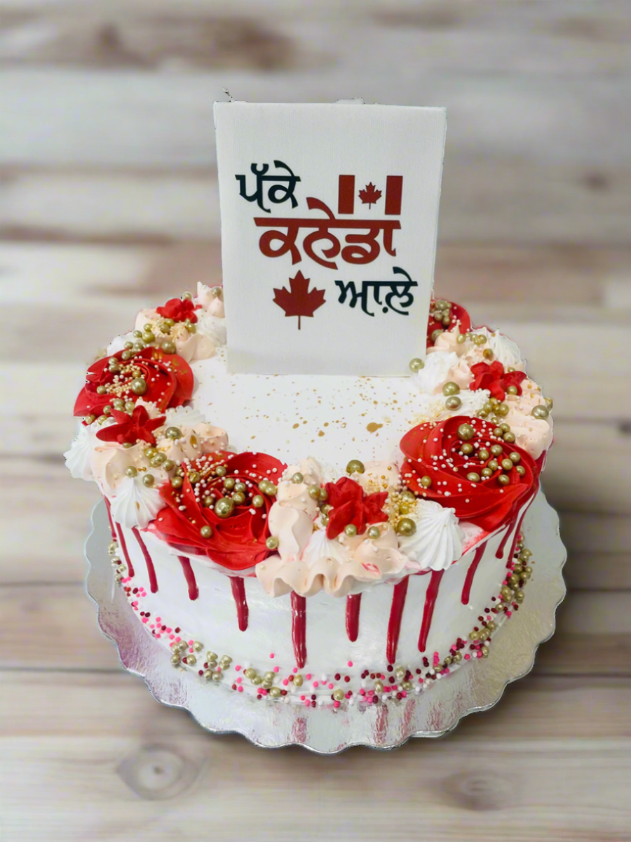 Red Drizzle Canadian PR Cake