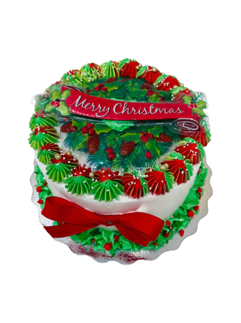 Red & Green Christmas Cake