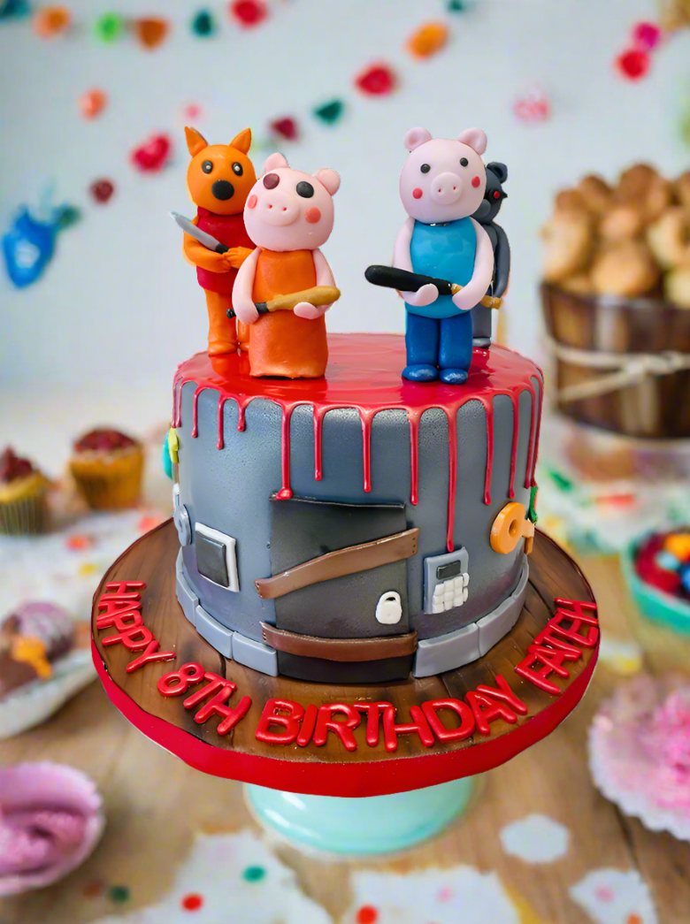 Roblox Killer Pig Fondant Cake