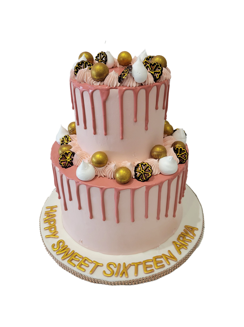 Rose Gold Cream Tiered Cake