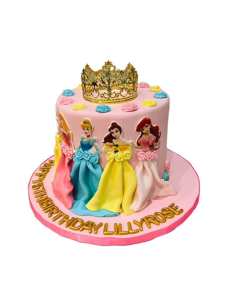 Rose Princess Crown Fondant Cake