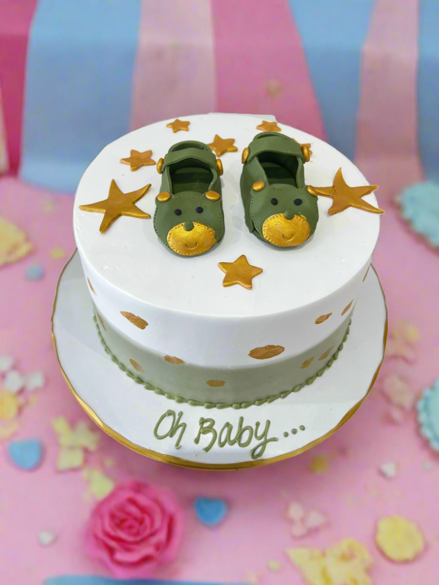 Sage Green Booties Cake