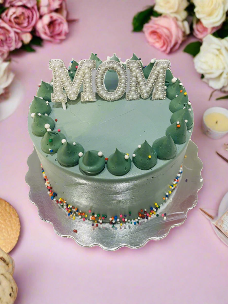 Sage Green Pearl Mother's Day Cake