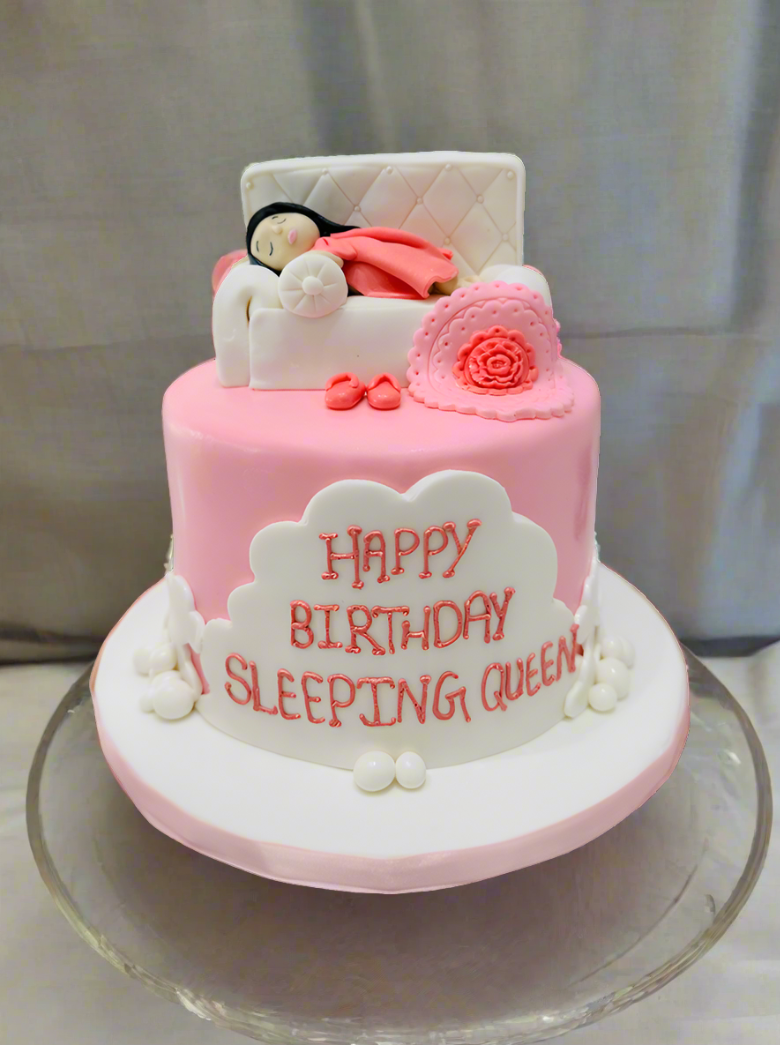 Sleeping Queen Fondant Cake