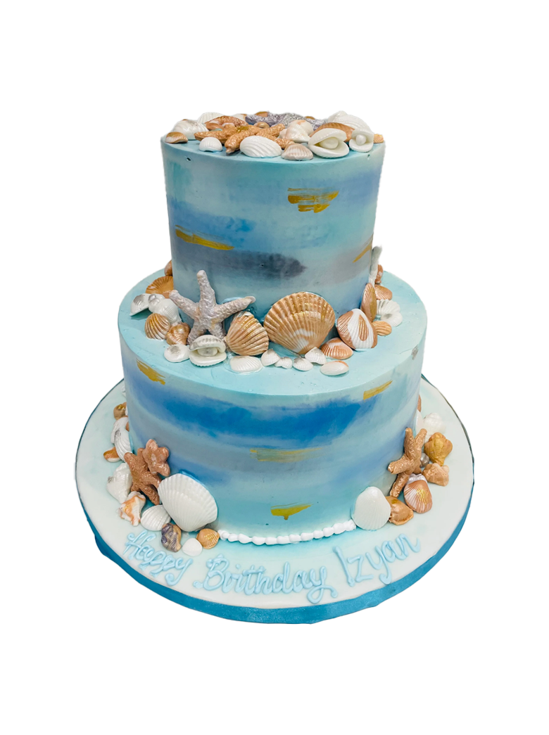 Underwater Tiered Cream Cake