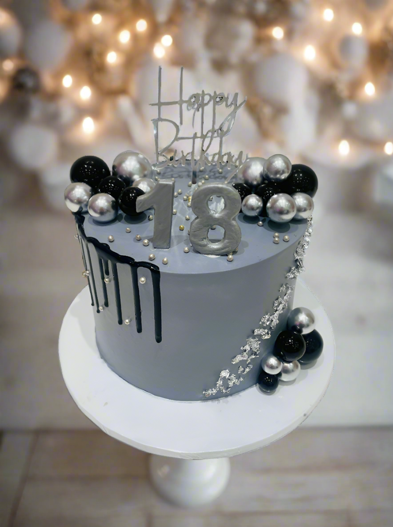 Vishal Grey & Silver Cream Cake