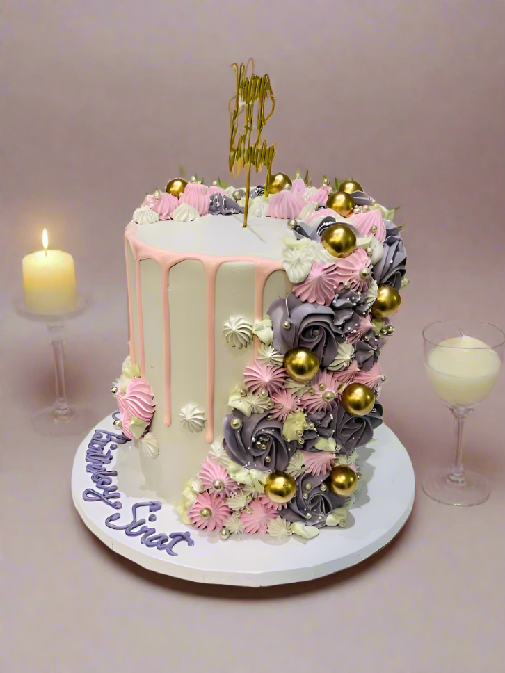 Sirat Gold Birthday Cake