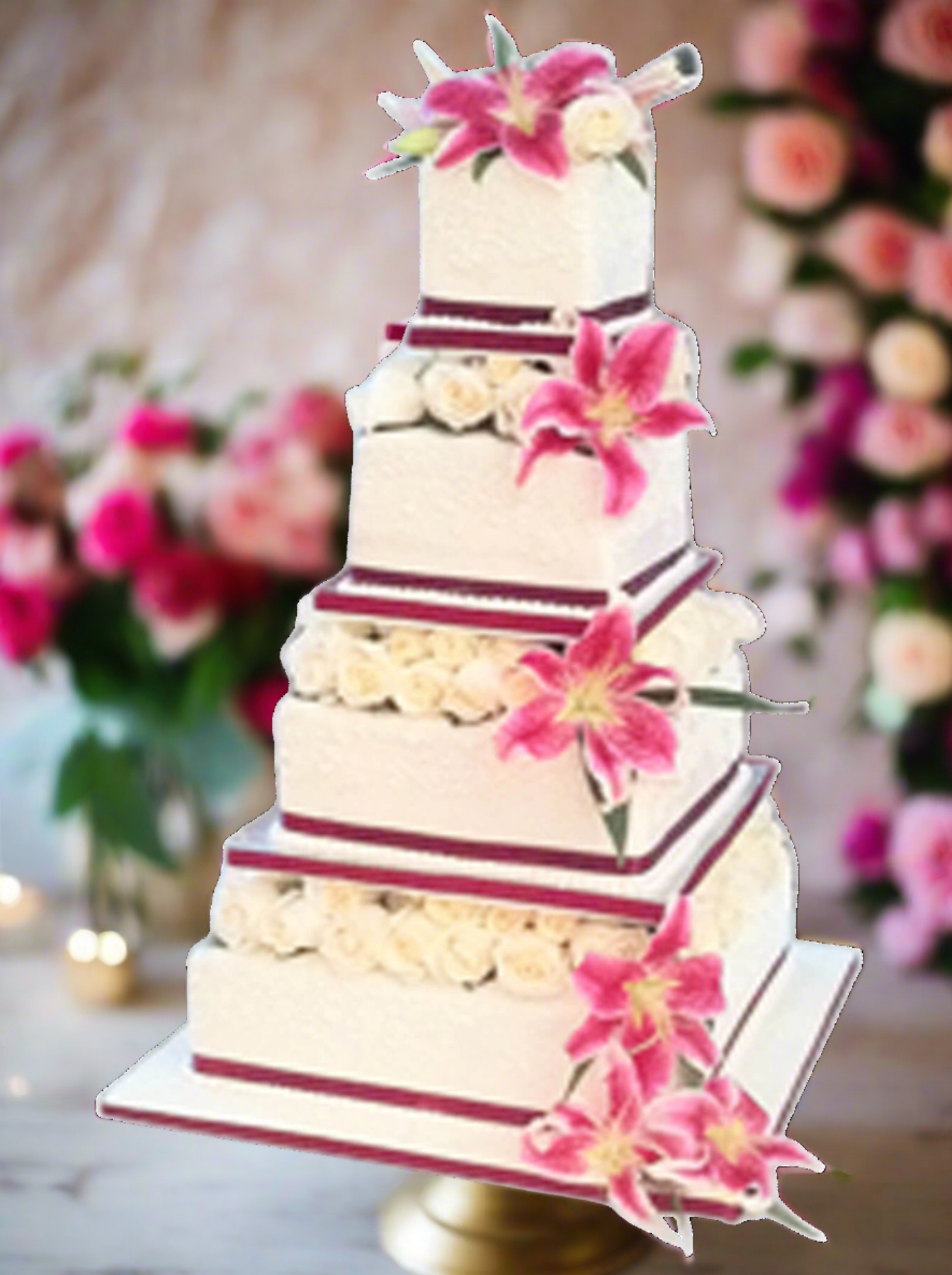 Barb Flowers Wedding Cake