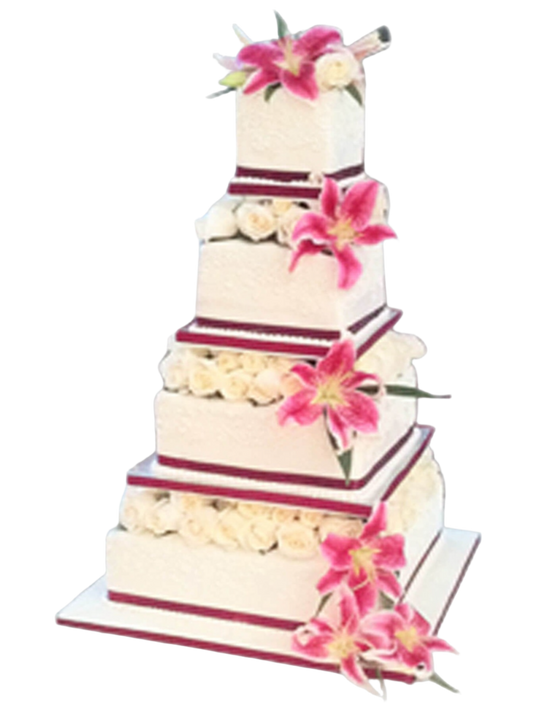 Barb Flowers Wedding Cake