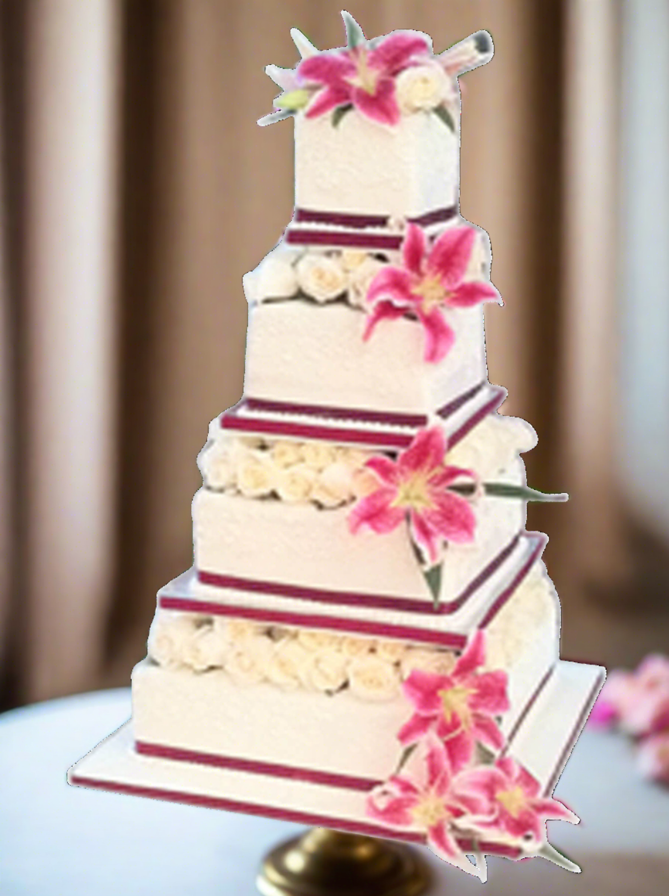 Barb Flowers Wedding Cake