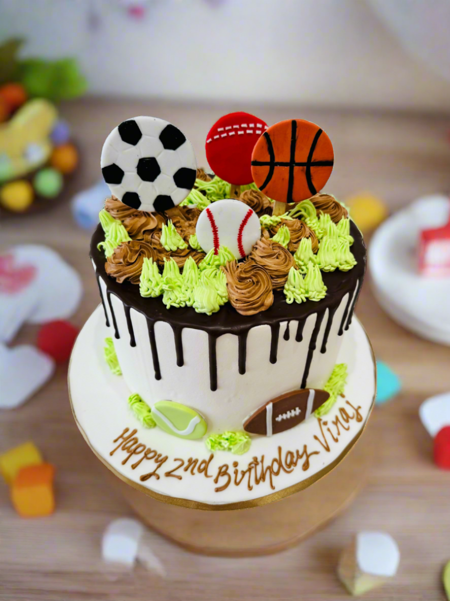 Viraj Sports Balls Cream Cake