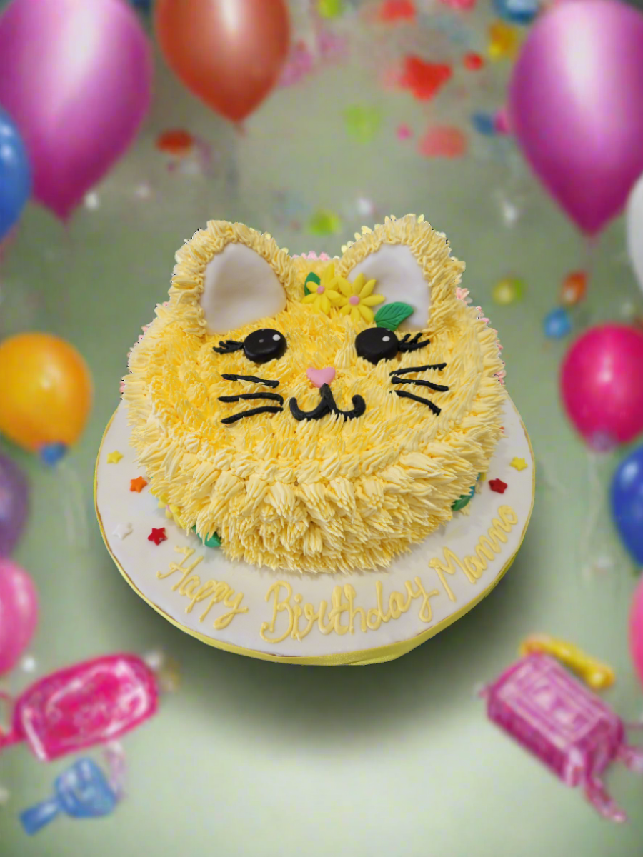 Yellow Kitty Cream Cake