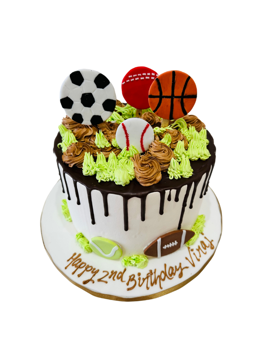 Viraj Sports Balls Cream Cake