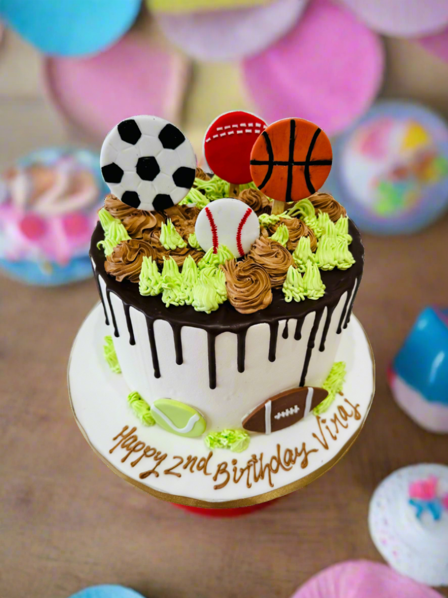 Viraj Sports Balls Cream Cake