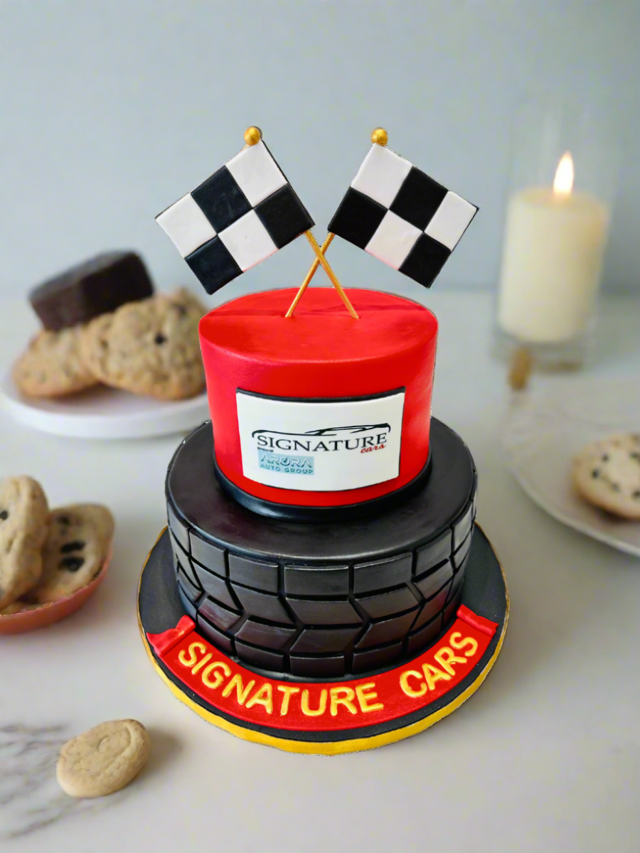 Signature Cars Fondant Tiered Cake