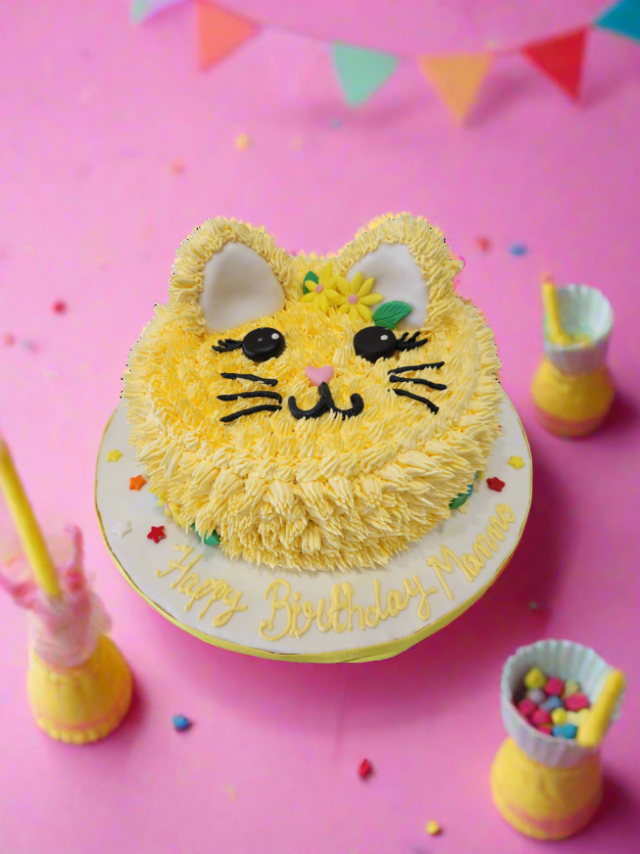 Yellow Kitty Cream Cake