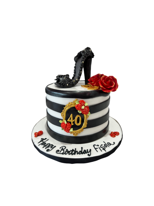 Red Roses Heel Fondant Cake