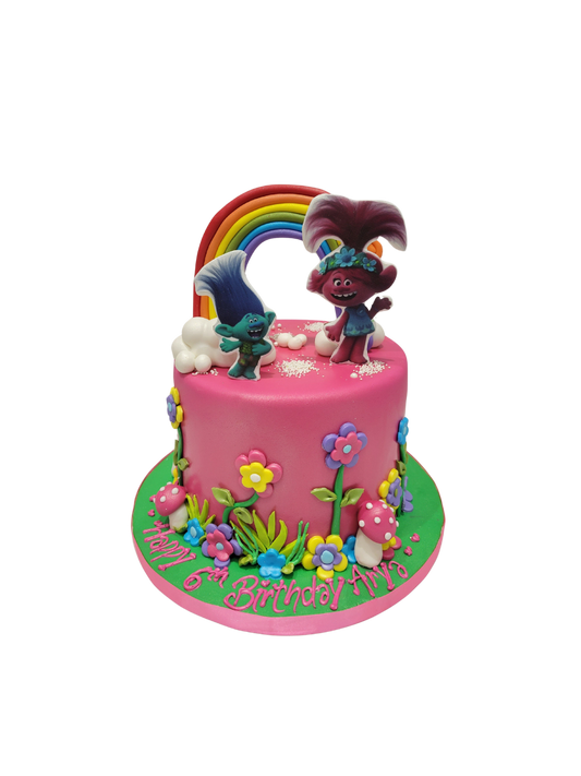 Arya Trolls Fondant Cake