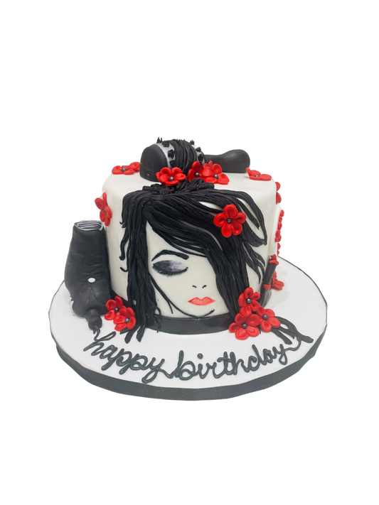 Hairstylist Fondant Cake