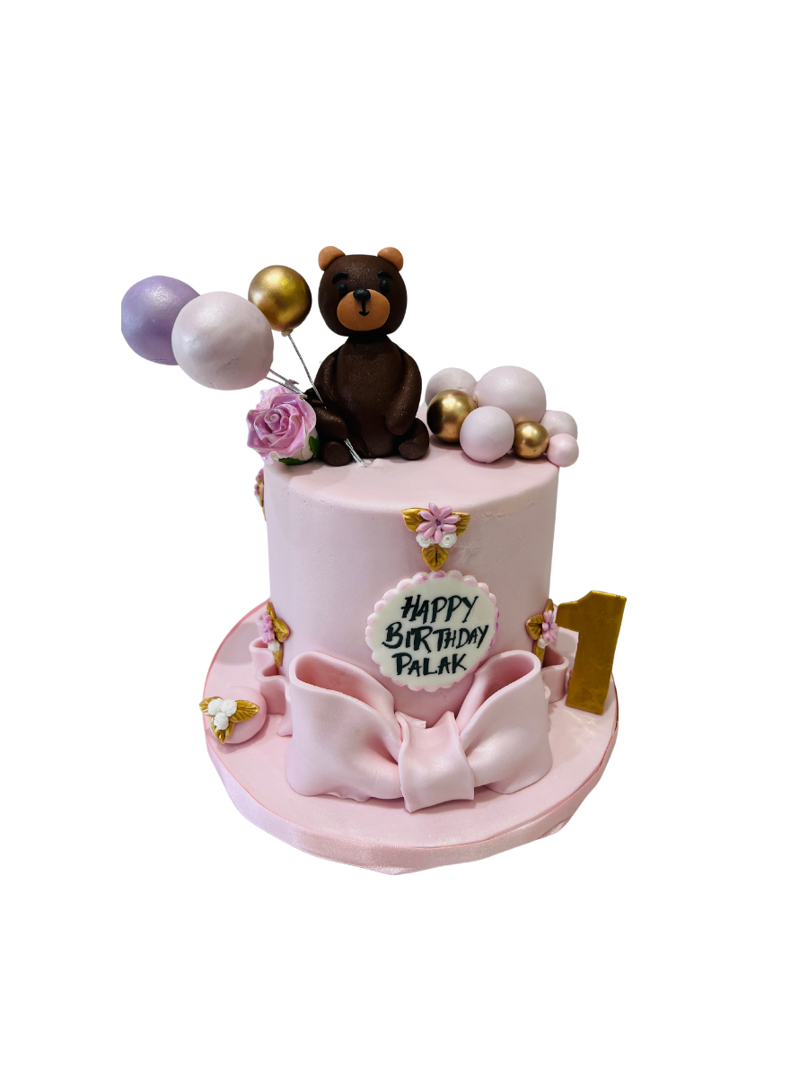 Palak Teddy Fondant Cake