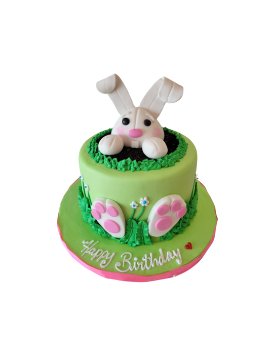 Bunny Garden Fondant Cake