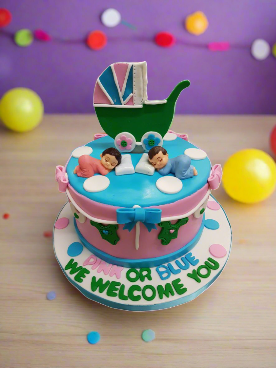 Pink Or Blue We Welcome You Cake