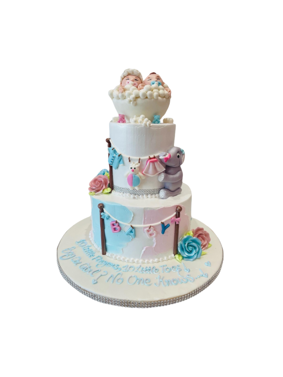 Bubble Bath Baby Shower Fondant Cake