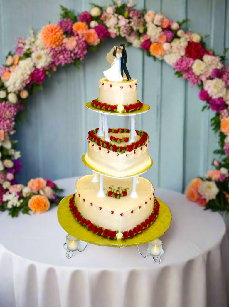 Olivia Heart Wedding Cake