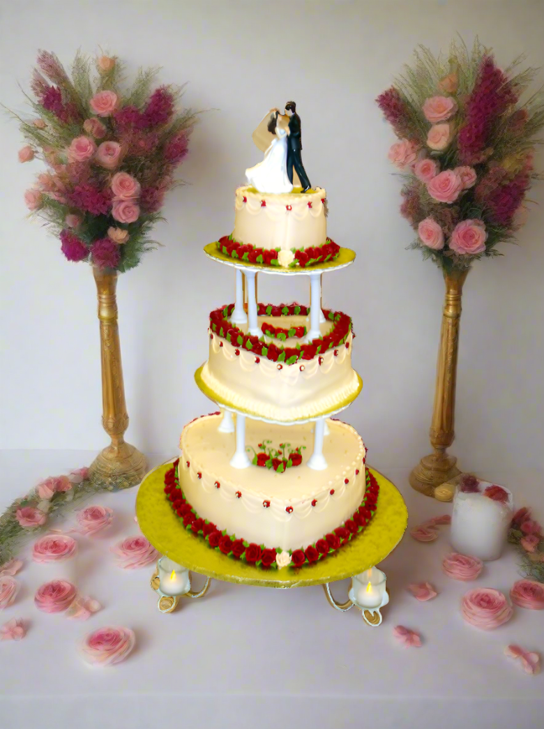 Olivia Heart Wedding Cake