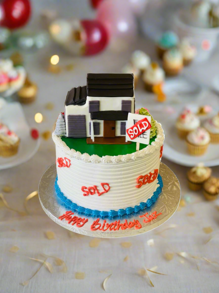 Real Estate Themed Cream Cake