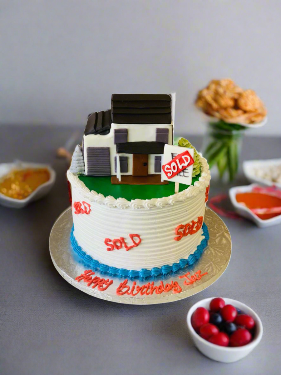 Real Estate Themed Cream Cake