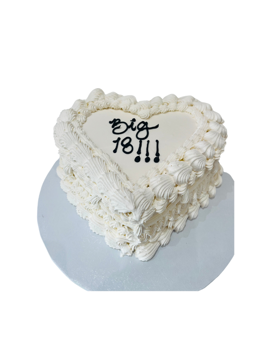 Ivory Vintage Heart Cake