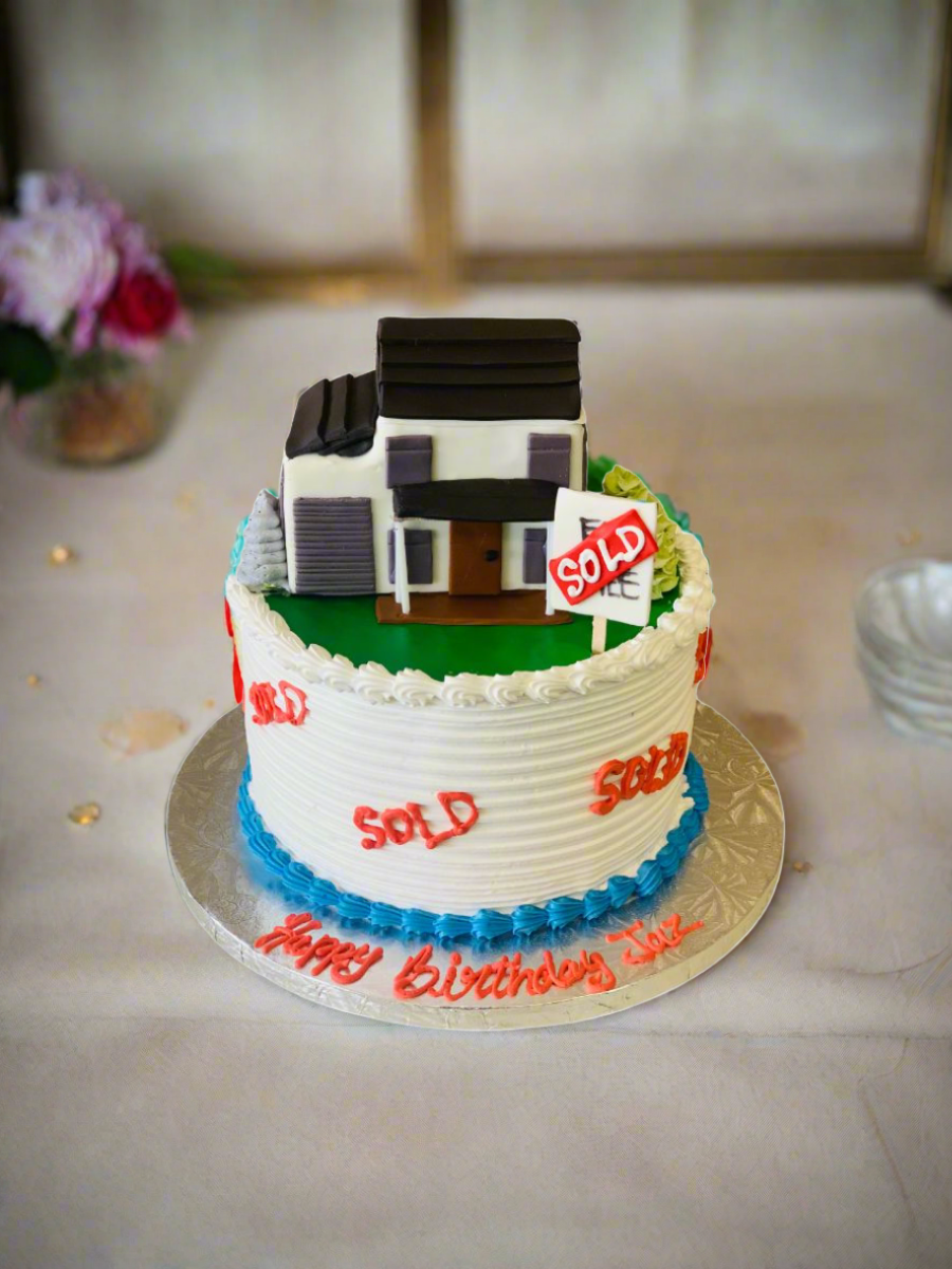 Real Estate Themed Cream Cake