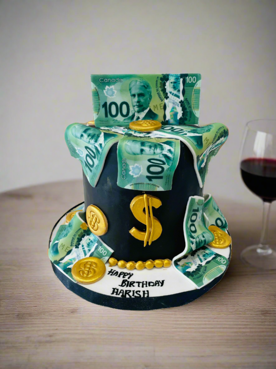 Dollar Bills Fondant Cake