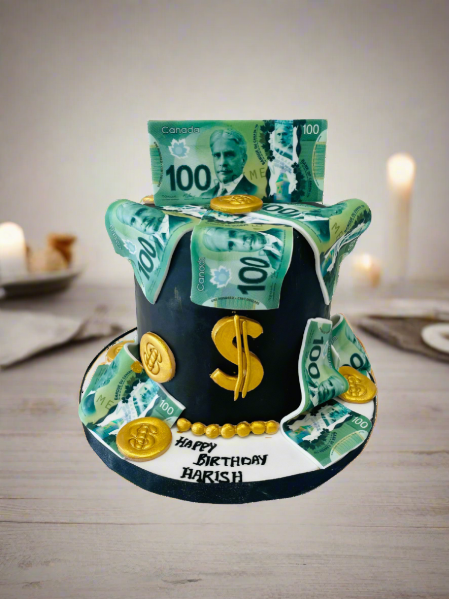 Dollar Bills Fondant Cake