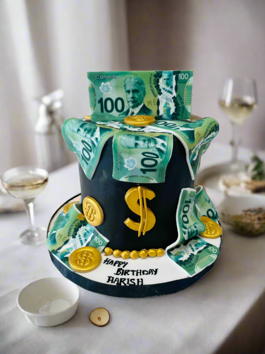 Dollar Bills Fondant Cake