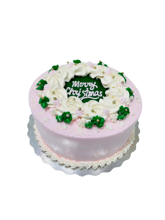 Pink & White Christmas Cake