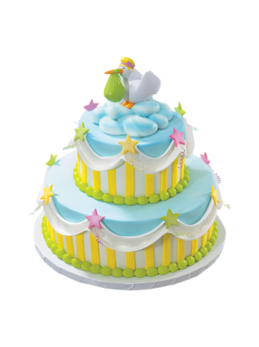 Delivery Stork Baby Shower Tiered Cake
