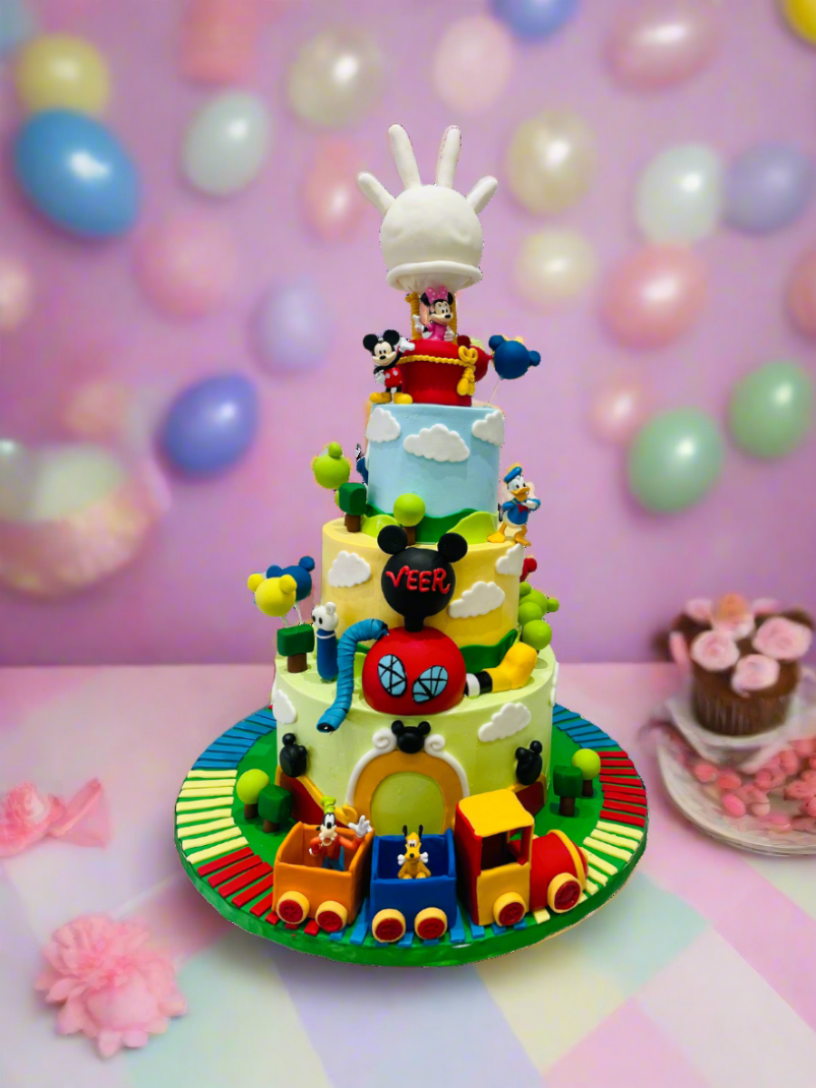 Veer's Mickeymouse Fondant Tiered Cake