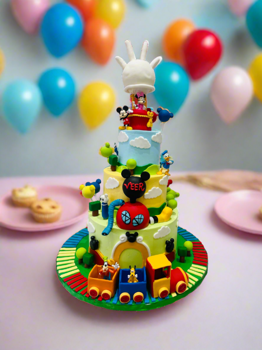 Veer's Mickeymouse Fondant Tiered Cake