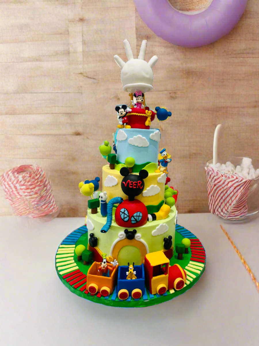 Veer's Mickeymouse Fondant Tiered Cake
