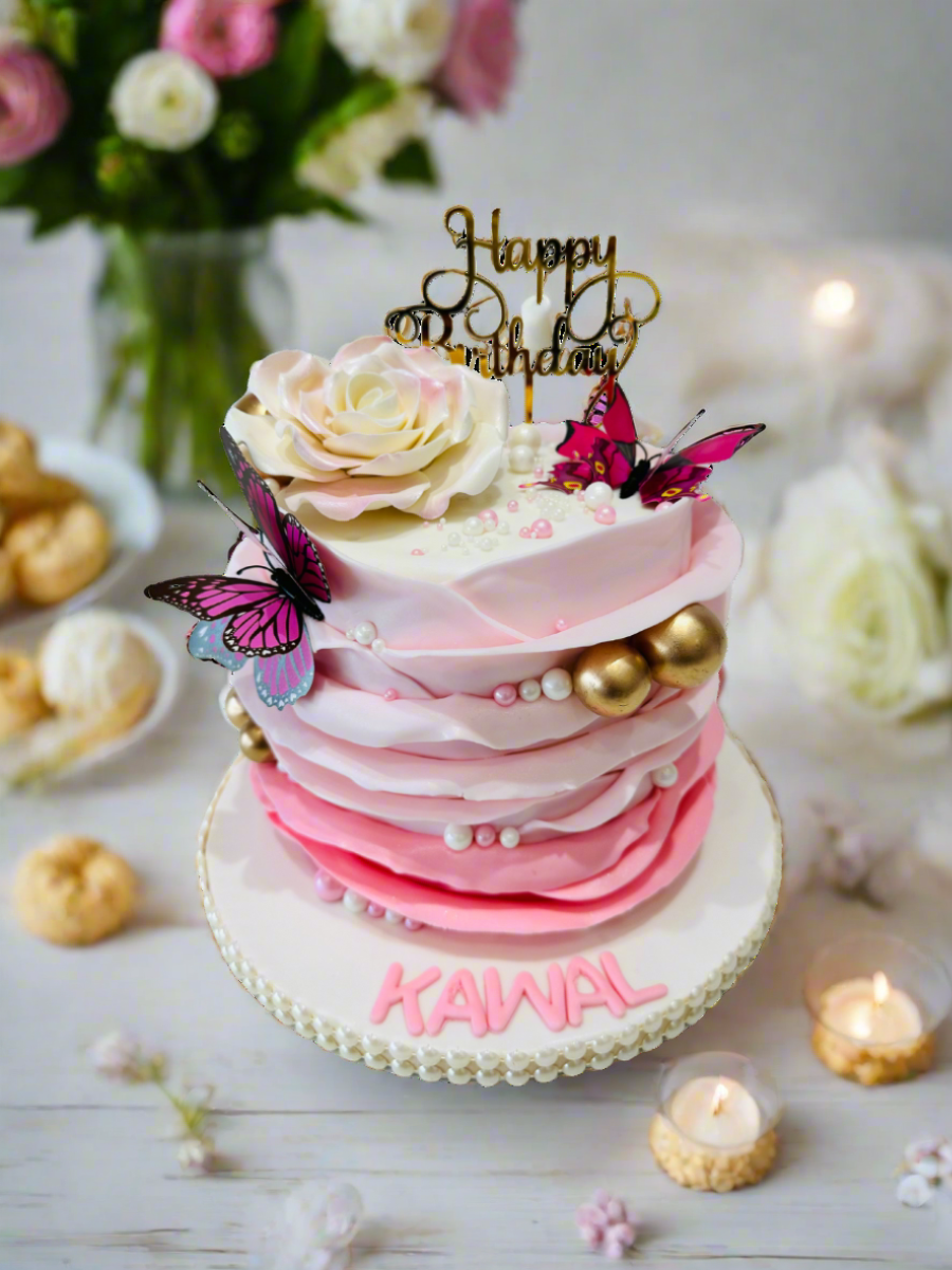 Kawal Ruffle Fondant Cake