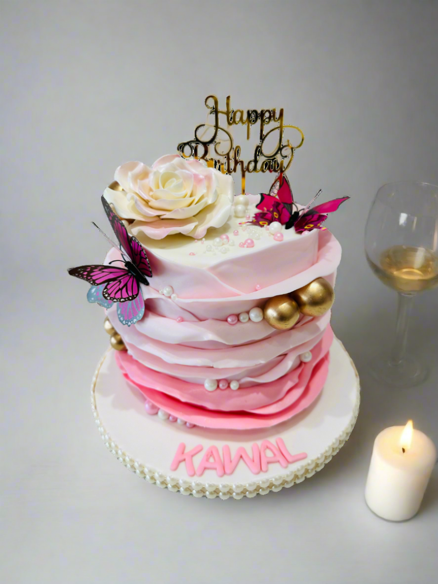 Kawal Ruffle Fondant Cake