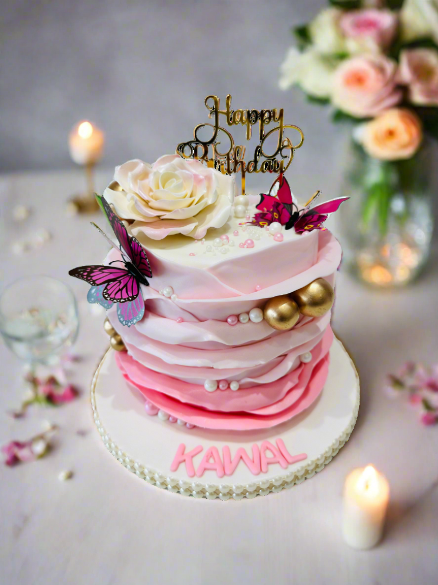 Kawal Ruffle Fondant Cake