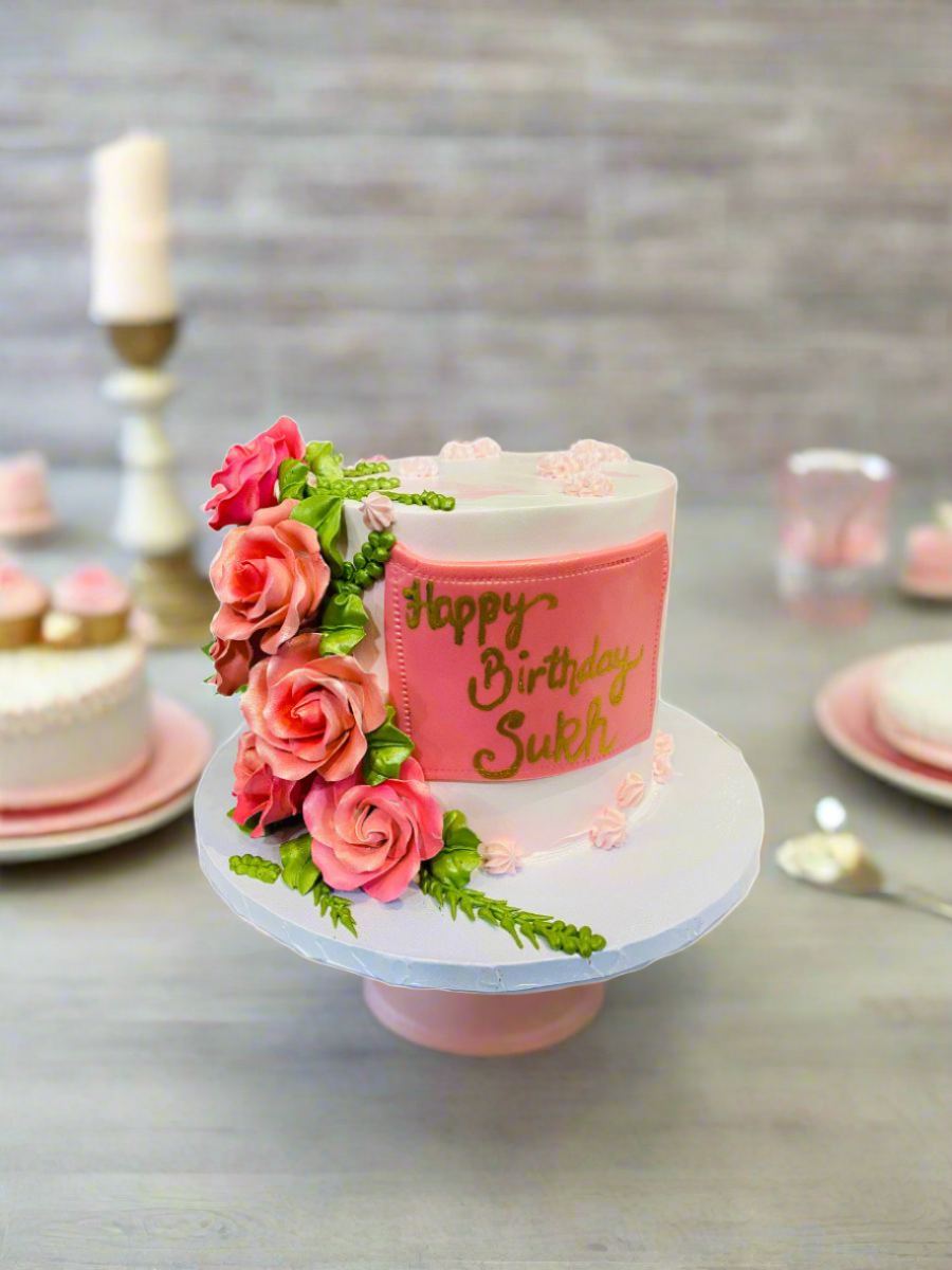 Rosy Pink Cream Cake