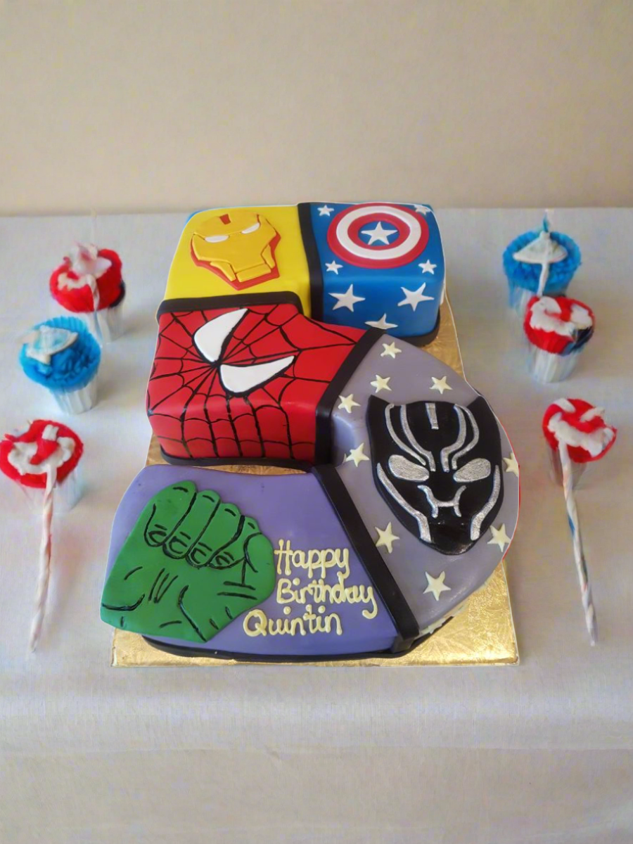 Superheroes Molded Cake
