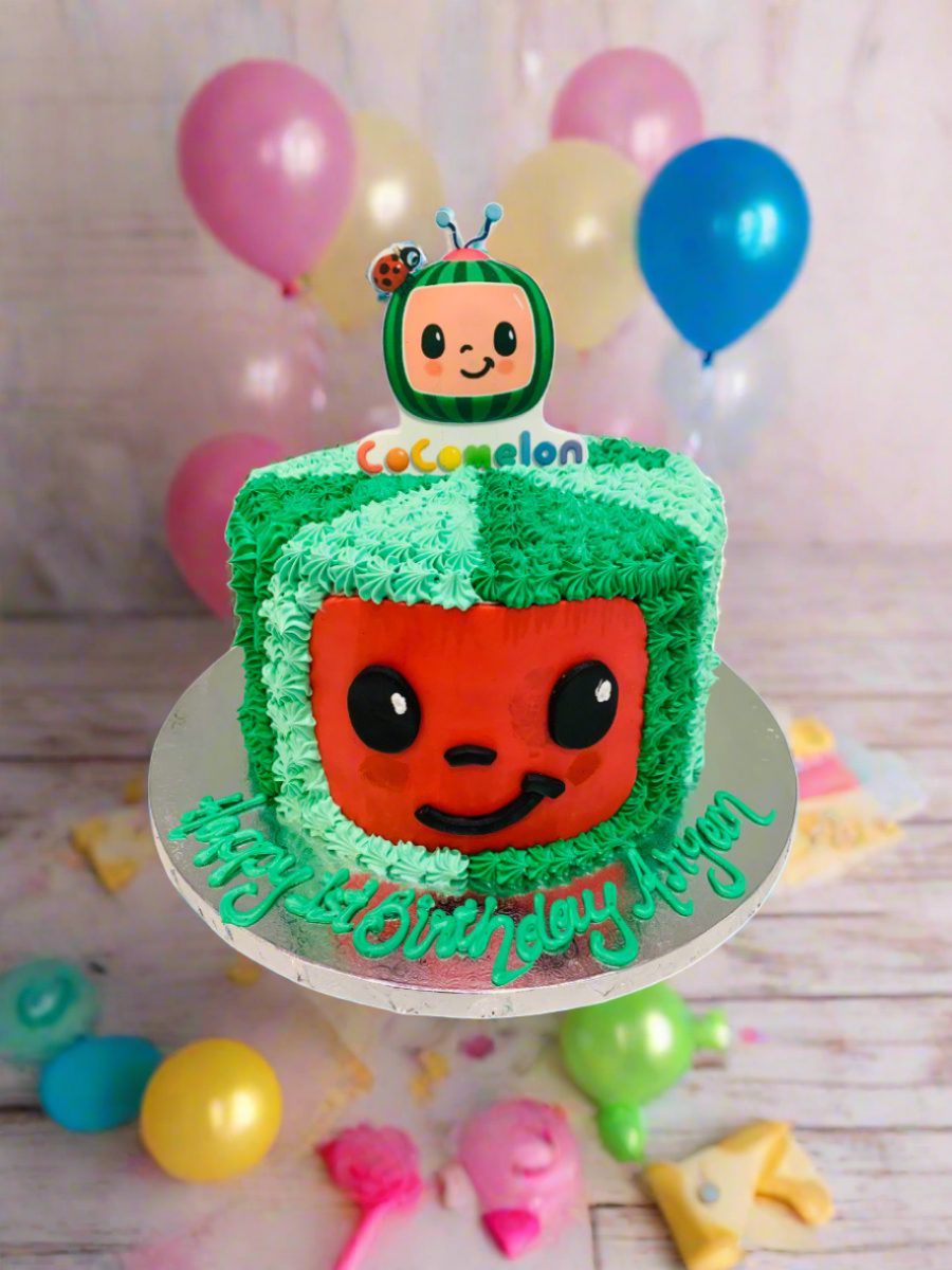 Cocomelon Cream Birthday Cake